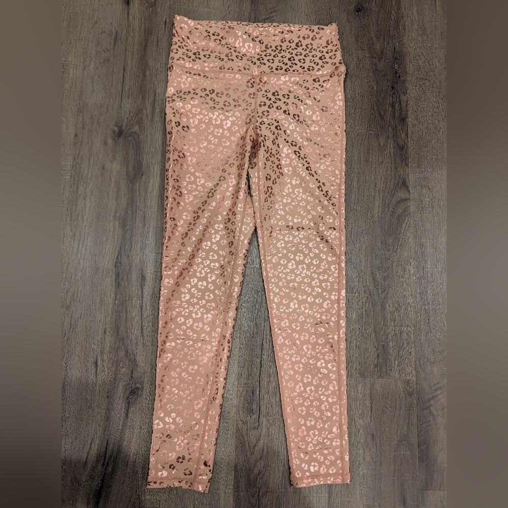 Large Peach Leopard Print Leggings